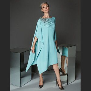 Brand New Pronovias Aqua Dress with Silver Beading (NWT)